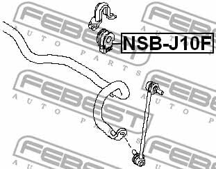Tuleja stabilizatora przedniego Febest NSB-J10F