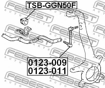 Front stabilizer bush Febest TSB-GGN50F