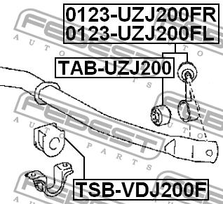 Tuleja stabilizatora przedniego Febest TSB-VDJ200F