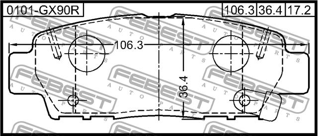 Febest 0101-GX90R Тормозные колодки дисковые, комплект 0101GX90R: Отличная цена - Купить в Польше на 2407.PL!