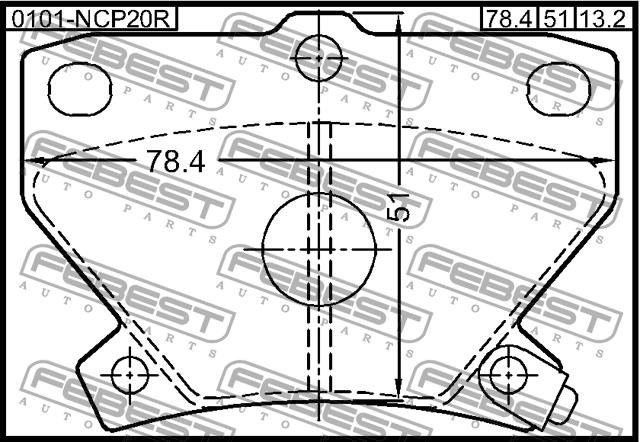 Febest 0101-NCP20R Brake Pad Set, disc brake 0101NCP20R: Buy near me in Poland at 2407.PL - Good price!