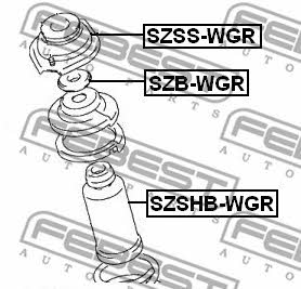 Bellow and bump for 1 shock absorber Febest SZSHB-WGR