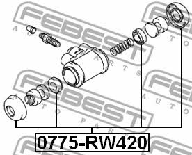 Ремкомплект цилиндра тормозного колесного Febest 0775-RW420