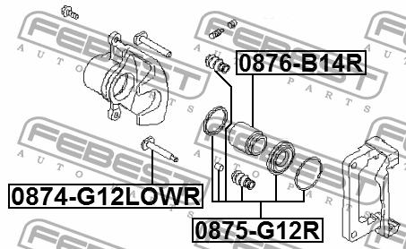 Reparatursatz, Bremssattel Febest 0875-G12R