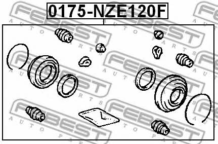 Reparatursatz, Bremssattel Febest 0175-NZE120F