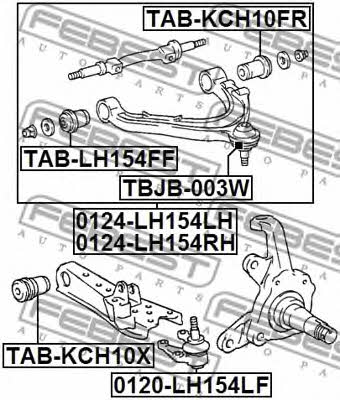 Suspension arm front upper left Febest 0124-LH154LH