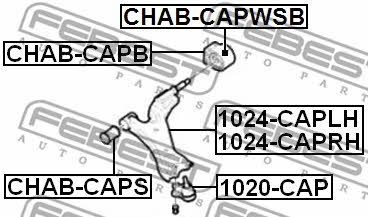 Suspension arm front right Febest 1024-CAPRH