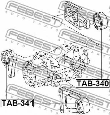 Silent block differential Febest TAB-341