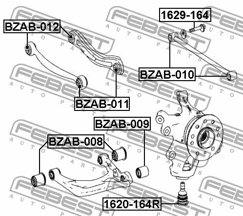 Сайлентблок заднього нижнього важеля Febest BZAB-009