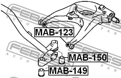 Febest Silentblock rear beam – price 37 PLN