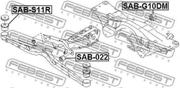 Silentblock rear beam Febest SAB-022