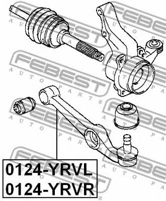 Suspension arm front right Febest 0124-YRVR