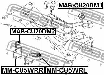 Wspornik montażowy przekładni tylnej osi Febest MAB-CU20DM2
