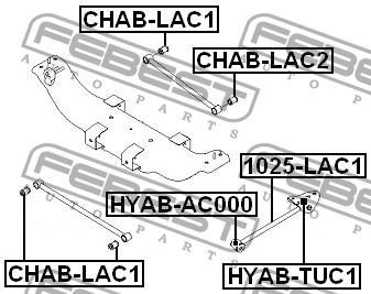 Tuleja tylnego wahacza poprzecznego Febest CHAB-LAC1