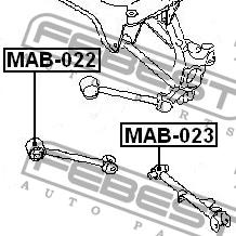 Silent block rear wishbone Febest MAB-023