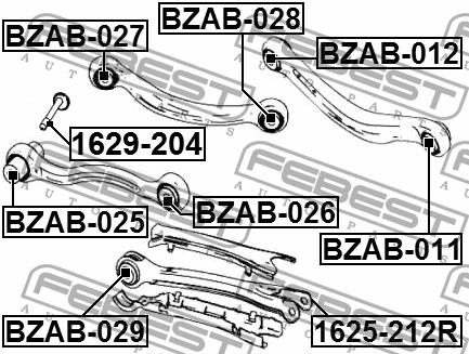 Сайлентблок заднего верхнего рычага Febest BZAB-027