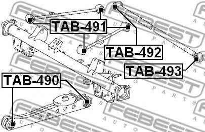 Silentblock der Querstange hinten Febest TAB-492