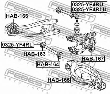 Rear axle bush Febest HAB-167