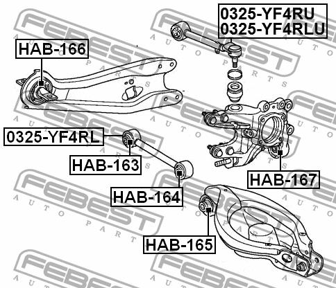 Febest Rear axle bush – price 46 PLN