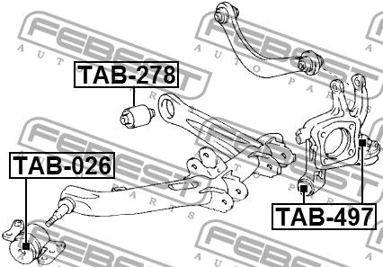 Сайлентблок задней цапфы Febest TAB-497