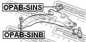 Silentblock hinten des Aufhängungshebels vorne Febest OPAB-SINB