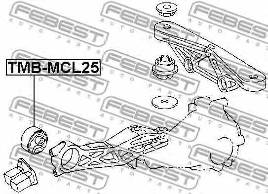 Poduszka napędu przedniej osi Febest TMB-MCL25