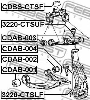 Сайлентблок переднего нижнего рычага передний Febest CDAB-001