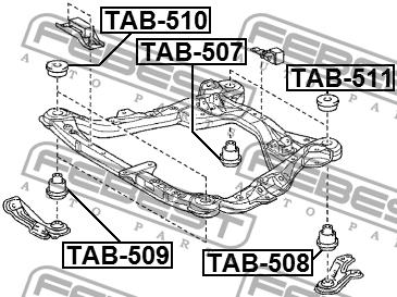 Subframe silent block Febest TAB-508