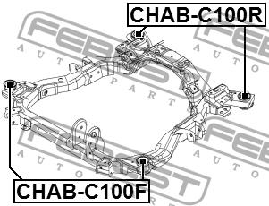 Tuleja ramy pomocniczej przedniej Febest CHAB-C100F