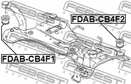 Silentblock für Zwischenrahmen vorne Febest FDAB-CB4F1