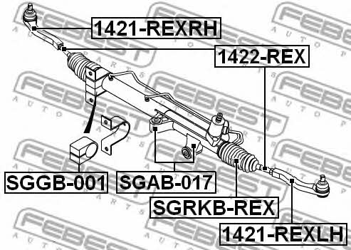 Febest Silent block steering rack, kit – price 83 PLN