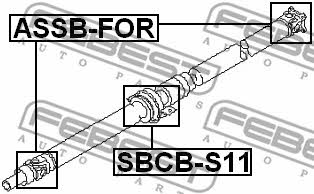 Driveshaft outboard bearing Febest SBCB-S11