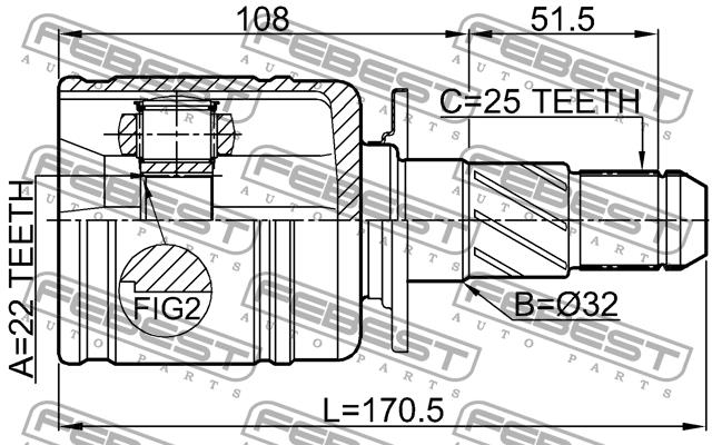 Febest CV joint – price 257 PLN