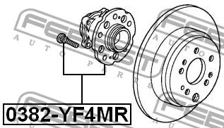 Wheel hub with rear bearing Febest 0382-YF4MR