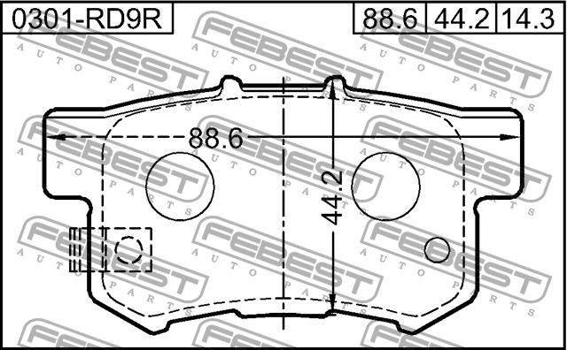 Febest 0301-RD9R Brake Pad Set, disc brake 0301RD9R: Buy near me at 2407.PL in Poland at an Affordable price!