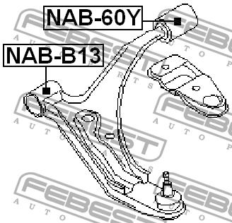 Сайлентблок переднего нижнего рычага передний Febest NAB-B13
