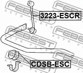 Tuleja stabilizatora tylnego Febest CDSB-ESC