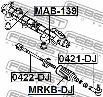 Steering rack boot Febest MRKB-DJ