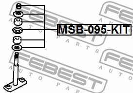 Сайлентблоки, комплект Febest MSB-095-KIT