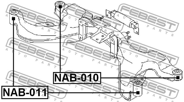 Tuleja ramy pomocniczej przedniej Febest NAB-011