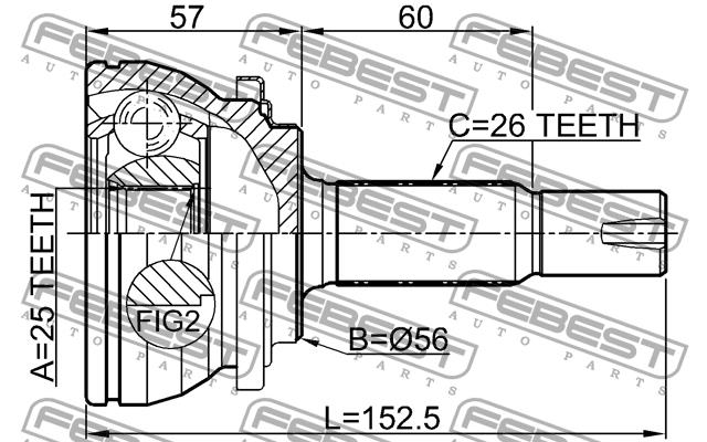 CV joint Febest 0110-ZVW30