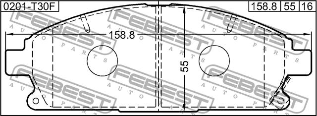 Febest 0201-T30F Brake Pad Set, disc brake 0201T30F: Buy near me in Poland at 2407.PL - Good price!