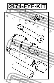 Caliper slide pin Febest 2174-FYF-KIT