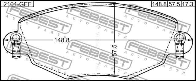 Febest 2101-GEF Тормозные колодки дисковые, комплект 2101GEF: Отличная цена - Купить в Польше на 2407.PL!