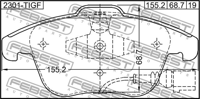 Febest 2301-TIGF Brake Pad Set, disc brake 2301TIGF: Buy near me in Poland at 2407.PL - Good price!
