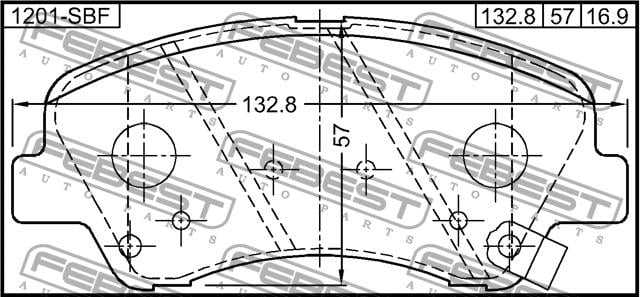 Febest 1201-SBF Brake Pad Set, disc brake 1201SBF: Buy near me in Poland at 2407.PL - Good price!