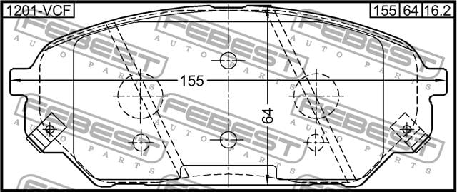 Febest 1201-VCF Brake Pad Set, disc brake 1201VCF: Buy near me in Poland at 2407.PL - Good price!
