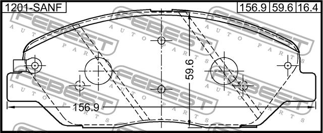 Febest 1201-SANF Brake Pad Set, disc brake 1201SANF: Buy near me in Poland at 2407.PL - Good price!