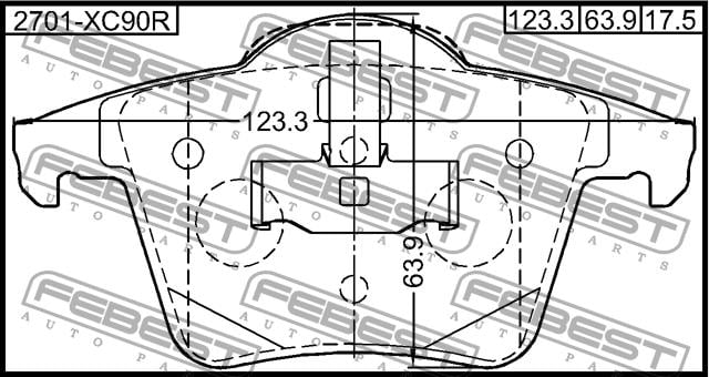 Febest 2701-XC90R Brake Pad Set, disc brake 2701XC90R: Buy near me in Poland at 2407.PL - Good price!