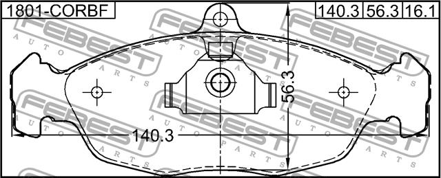 Febest 1801-CORBF Brake Pad Set, disc brake 1801CORBF: Buy near me in Poland at 2407.PL - Good price!